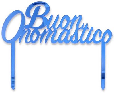 Cupcake Topper Buon Onomastico Azul