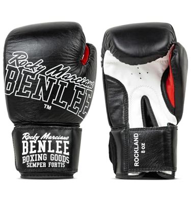 BENLEE Rocky Marciano Rockland Luvas de boxe, unissexo para adulto, multicolorido (branco/preto), 10 oz