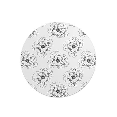 Questo Casa, Ronde digitaal bedrukte muismat, antislip onderkant, voor kantoor en thuis, diameter: 22 cm
