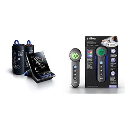 Tensiomètre intelligent Braun ExactFit 5 Connect BUA6350EU & Thermomètre Braun sans contact + contact avec technologie Age Precision BNT400B
