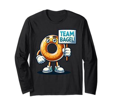 Team Bagel, Mascota de comida para el desayuno, Comida divertida al horno Manga Larga