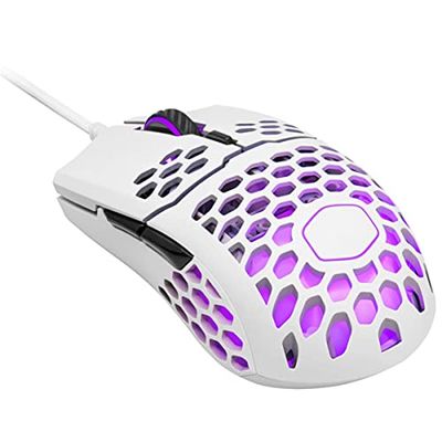 Cooler Master MM711 Souris gamer RVB-LED filaire légère 60g, capteur optique Pixart 16000 DPI, switchs Omrom 20 millions, PTFE, coque en nid d'abeille ambidextre - Noir