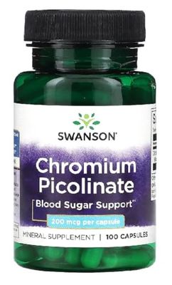 Swanson - Chromium Picolinate 200mcg | Soutien au Métabolisme et Bien-être - 100 Gélules