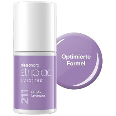alessandro Striplac Smalto UV Simply Lavender – coprente e antigraffio fino a 15 giorni – facile da applicare – Tecnologia di rimozione delicata – Vegano – Viola, 6,5 ml