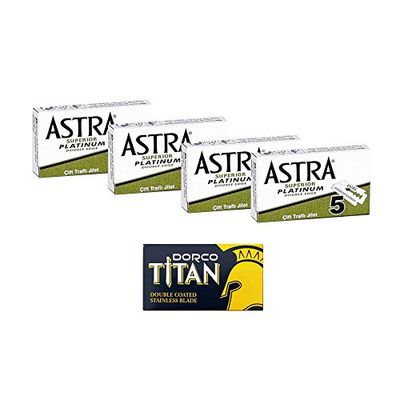 THE GOODFELLAS' SMILE 20 lames de rasage Astra Superior platinum razor blades + 1 Dorco Titan