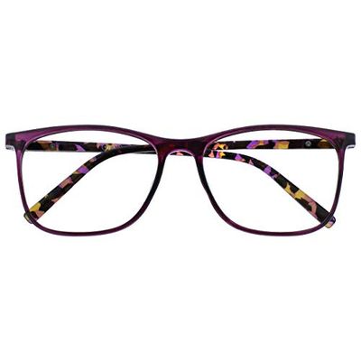 OPULIZE Arc Grande Occhiali Da Lettura Porpora Fantasia Braccia Uomo Donna Cerniere Molla R66-5 +1,00