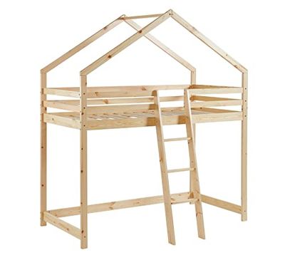BAÏTA Lit Mezzanine Tiny, Pin, Naturel, 90x190 cm