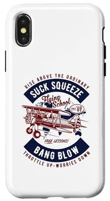 Divertente succhiare Squeeze Bang Blow Aviation Design stile vintage Custodia per iPhone X/XS