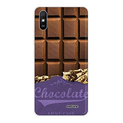 Evetane Beschermhoes voor Xiaomi Redmi 9A, zachte siliconen, robuust, ultradun, transparant, chocoladebruin