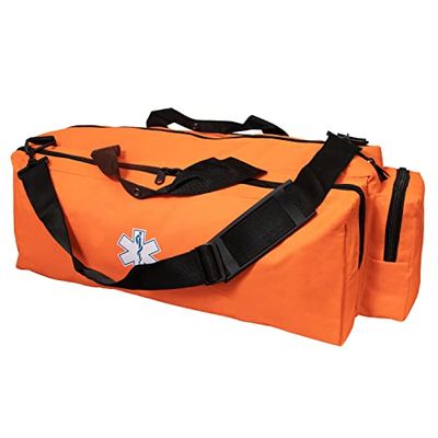 Primacare Medical Supplies KB-1172 Oxygen O2 Gear Bag with Multiple Compartments Waterproof Bottom and Heavy-Duty Zippers | 32x12x13 inches, Orange