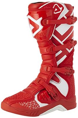 Acerbis Homme Stivale X-Team Rosso/Bianco T.46 Botte de Motard, Rouge/Blanc, 49 EU