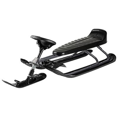 STIGA Snowracer King Size GT Sneeuwslee met rem en stuur voor kinderen en volwassenen - grijs/zwart