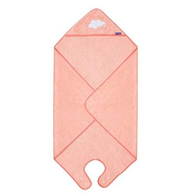 Clevamama Capa de banho bebé - toalha avental com capuz, algodão - rosa