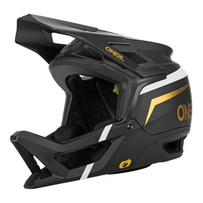 O'NEAL | Casque VTT | Enduro MTB Downhill | Norme de sécurité EN1078, Ouvertures de Ventilation facilitant la Respiration, IPX® ACells | Transition Helmet Flash | Adulte | Noir Blanc Or | XXL