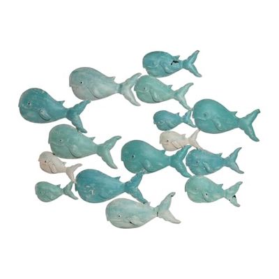 DECORACION PARED HIERRO 88X8X64 PECES PINTADO