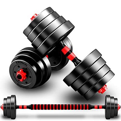 BCBIG Halterset Gewichten verstelbare dumbbell set 10kg(5kg*2)1 paar 3 in 1 mannen halter met barbell-link voor dames heren fitness vrije gewicht lange halters krachttraining thuis/home gym training