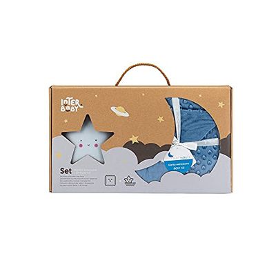 Interbaby Baby presentset: marinblå bubbla filt och lampa