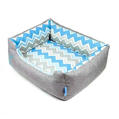 LUBEN Canapé Spring Chevron Nuovo XS Gris/Bleu, Noir