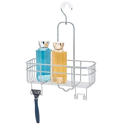 iDesign Euro Organizador de chuveiro suspenso de metal com gancho rotativo, espaço adicional para champô, condicionador, sabão, máquinas de barbear, lufas, toalhas, 11 x 4,5 x 14,8 polegadas,
