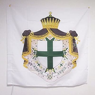 AZ FLAG - Drapeau Ordre de Saint-Lazare de Jérusalem - 90x90 cm - Drapeau Des Lazarites 100% Polyester Avec Fourreau et Cordelette - Pavillon 80 g