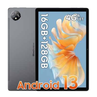 Blackview Tab80 Tablet 10 inch, tablet Android 13,16 GB RAM + 128 GB ROM (1TB TF), Octa-core, 4G LTE + 5G WiFi Tablet PC, 1280x800 HD + IPS, 13 MP + 8 MP camera 7680 mAh Type-C/Face ID/GPS/BT5.0/OTG