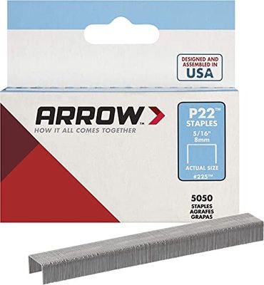 Arrow 225 Boîte de 5050 agrafes p22, 8 mm, Argent