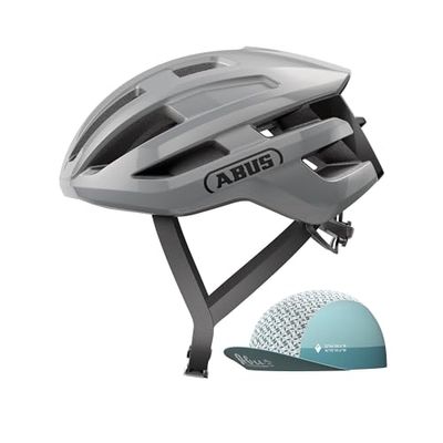 ABUS PowerDome ACE casco de ciclismo de carretera - con Race Cap - casco de ciclismo ligero con sistema de ventilación inteligente - Made in Italy - para hombres y mujeres - gris, talla S