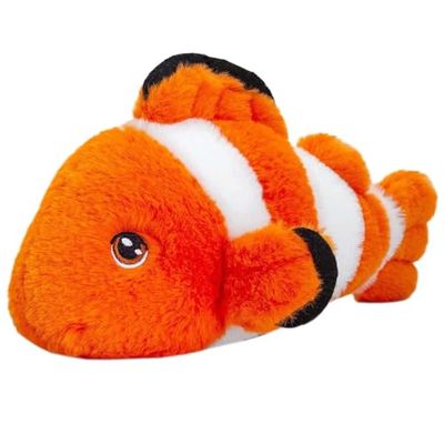 Keel Toys KEELECO - Peluche Poisson Clown 33cm - SE1017, Orange, Blanc