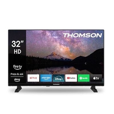 Thomson 32 Pollici (82 cm) HD LED Fire TV mit Alexa-Sprachsteuerung, AirPlay, Triple Tuner(Cavo/Satellite/Antenna), Bluetooth 5.0, HDMI, USB-Anschlüsse, AV IN, CI+, USB – 32HF2S34