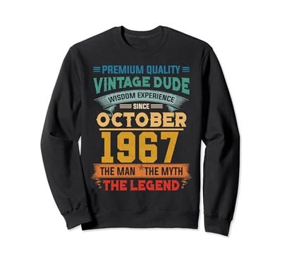 Legend Since October 1967 57th Birthday Gifts 57 Years Old Sudadera