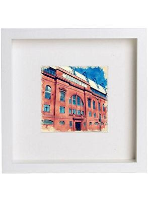 Lumartos Home Décor - Wall Art - Hanging Photo Frames – White Square Picture Frame - Ibrox Park Frontage - Contemporary White Frame 23x23cm 56 - Suitable Everywhere