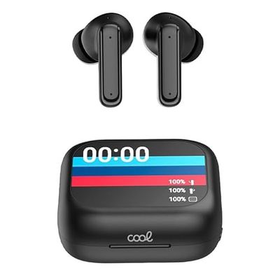 Cool Ambient Stereo Bluetooth Earbuds LCD Black