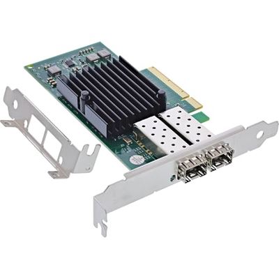 InLine Dual 10 Gigabit-nätverkskort, 2 x SFP+, PCIe x8, 10 GBASE-T Ethernet LAN-styrenhet, från Win 7, server 2008, Linux 2.6 inkl. lågprofilslottplåt, 51131A