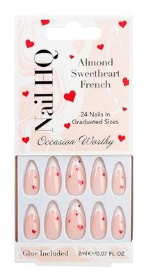Nail HQ Almond Sweetheart French Nails (24 Pieces)