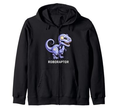 Robotic Dinosaur T-Rex Robotic Engineering Dino Funny Robot Zip Hoodie