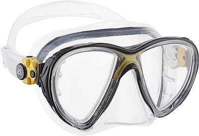 Cressi Big Eyes Evolution High Quality Mask - Revolutionary Adult Diving and Snorkeling Mask High Quality Silicone, Transparent/Yellow, One Size