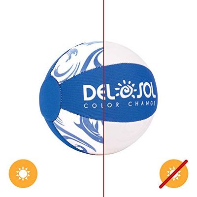 Del Sol - Mini Beach Ball - Perfect for Hot Days - Changement de Couleur - Design personnalisé - du Plaisir pour Toute la Famille - Bleu - 1 Pc