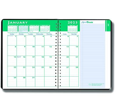 House of Doolittle Express Track Recycled Weekly Appointment Book/Monthly Planner, 8 x 5, Black Cover, 13-Month (Jan to Jan): 2023 to 2024