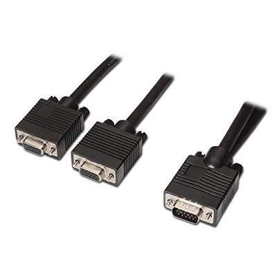 Aisens Cabo estimulador Svga Hdb15/M-2Xhdb15/H preto 45 cm