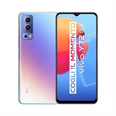 VIVO Y72 5G Smartphone, 8 GB di RAM e 128 GB di ROM, Batteria da 5000 mAh, Display Incell FHD+ da 6.58", Fotocamera Principale da 64 MP, Android 11, Dream Glow
