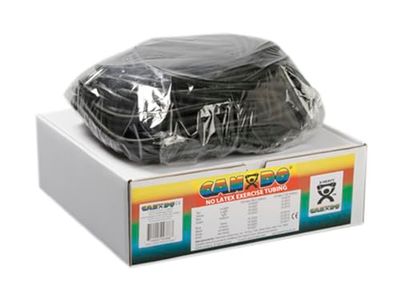 CanDo Power Tube LATEX-free - Fitness Tube, CanDo resistance trainer for Functional Training - 30.5 m - black (very strong) - alternative to dumbbells