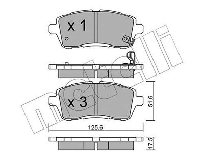 metelligroup 22-0793-0 Almofadas de travão, Made in Italy, peças sobressalentes para automóveis, certificação ECE R90, sem cobre