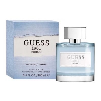 GUESS 1981 Indigo Eau de Toilette Spray för kvinnor, Blå, NS, 3.4 Fl Oz