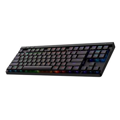 Logitech G G515 Lightspeed TKL profilé Clavier Gaming sans Fil, LIGHTSYNC RVB, Profil utra-Plat sans pavé numérique, Touches en PBT, Contacts mécaniques linéaires, Clavier Français AZERTY - Noir