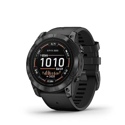 Garmin Epix (Gen 2) Pro 51 mm - Hoogwaardig multisport GPS-horloge met AMOLED-touchscreen, LED-zaklamp, hartslag, kaarten en tot 31 dagen autonomie, zwart/leigrijs