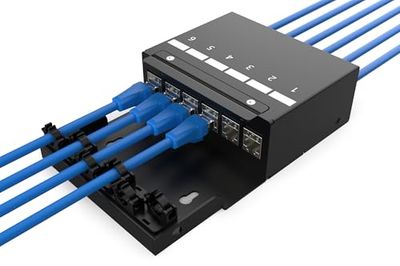 Digitus Consolidation Point Box - for Six Keystone Modules & Network Cables - Intelligent Cable Manager - IP20 Protection Rating - Wall & Ceiling Mount - Black