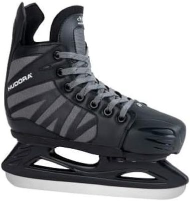 HUDORA Power Play Patins à Glace pour Enfant et Adolescent Noir Taille 32-35 Ice Skates Chaussures de Hockey sur Glace Noir Taille 32-35
