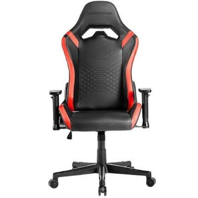 Silla Gamer - Silla ergonómica Negra con Detalles Rojos, Brazos Regulables en Altura, reclinable hasta 135°, Ideal para largas sesiones de Juego.