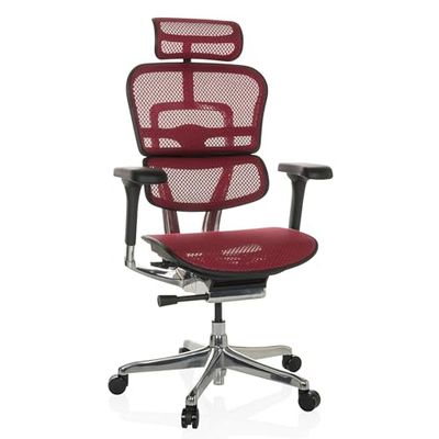 hjh OFFICE ergonomische bureaustoel ERGOHUMAN GEN2 Origineel ontwerp, bureaustoel met flexibele lendensteun, rood mesh