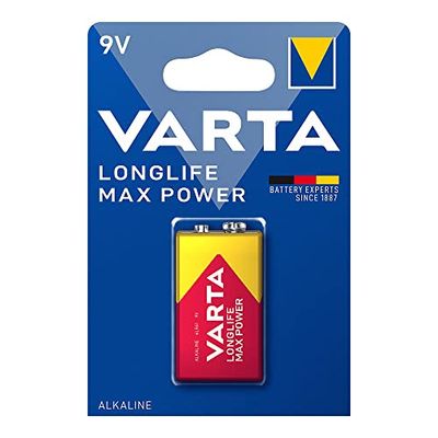 Batterie Longue durée Max Power 9 V - 6LR61 (Blister 1 unité). Idéale pour Les appareils nécessitant des Performances fiables. Dimensions : 26,5 x 17,5 x 48,5 mm. Puissance Durable pour Vos Besoins.
